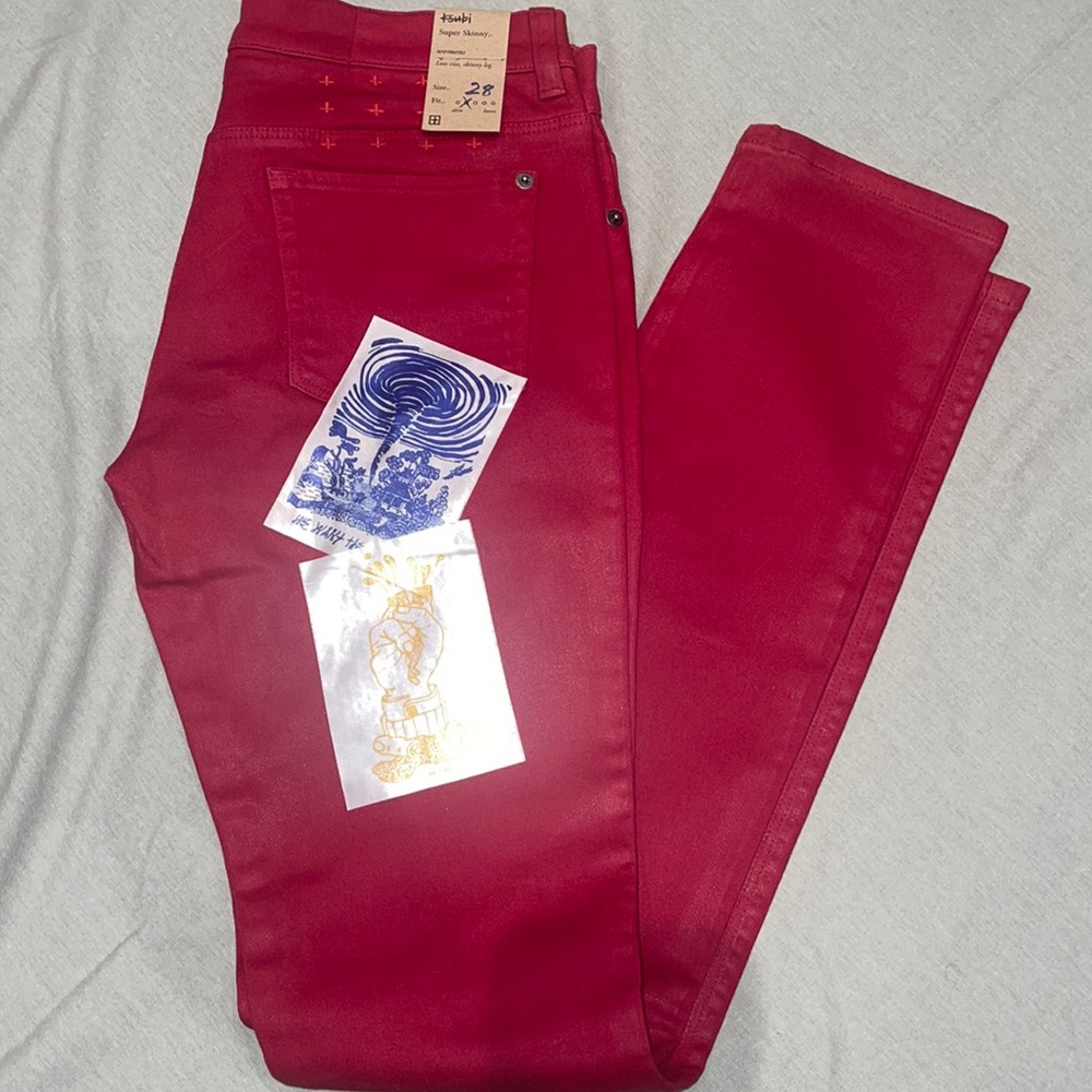 Nwt Ksubi red acotes jeans size 28